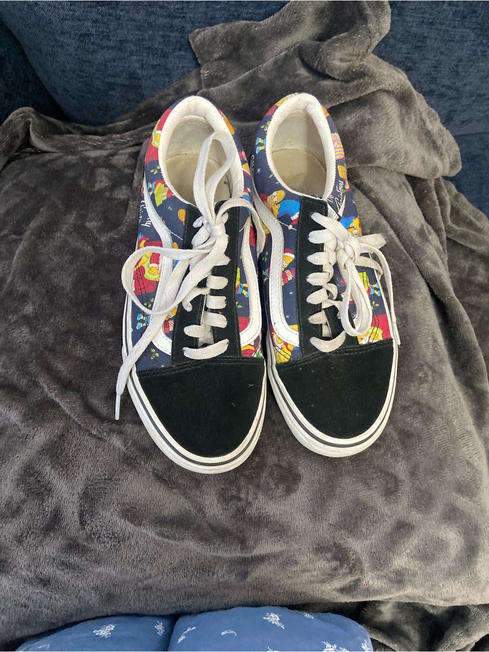 Women’s VANS and Simpsons Christmas Black & Multicolor Canvas Lace-Up Sneakers